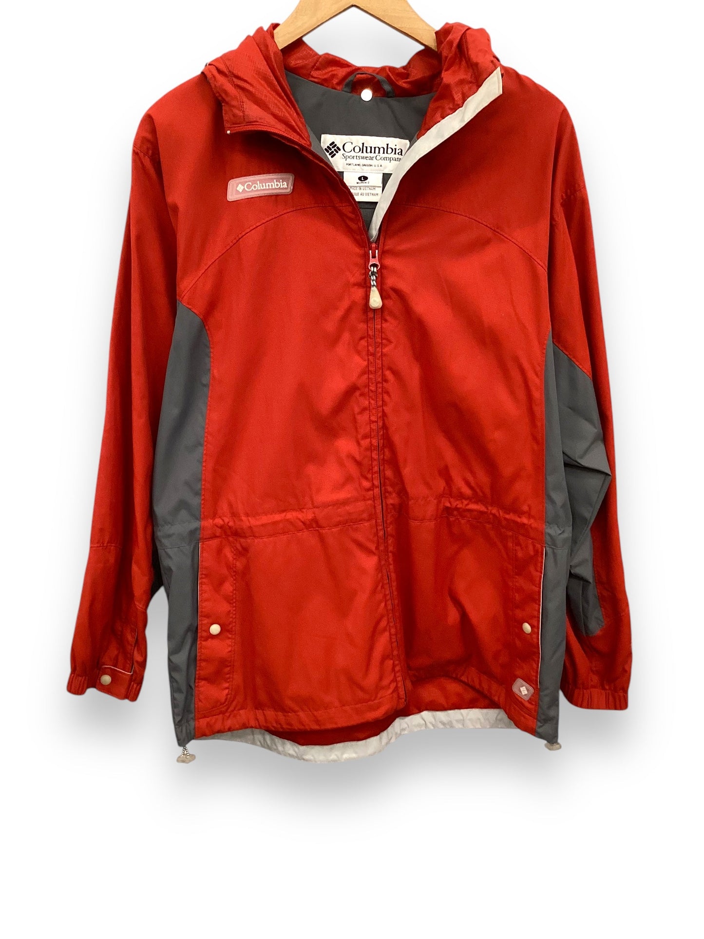 Jacket Windbreaker By Columbia In Orange, Size: L