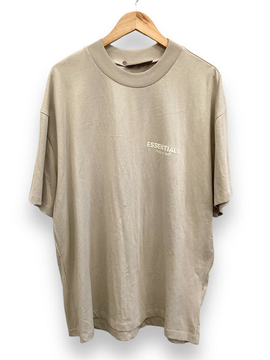 Top Short Sleeve By Essentials In Taupe, Size: L