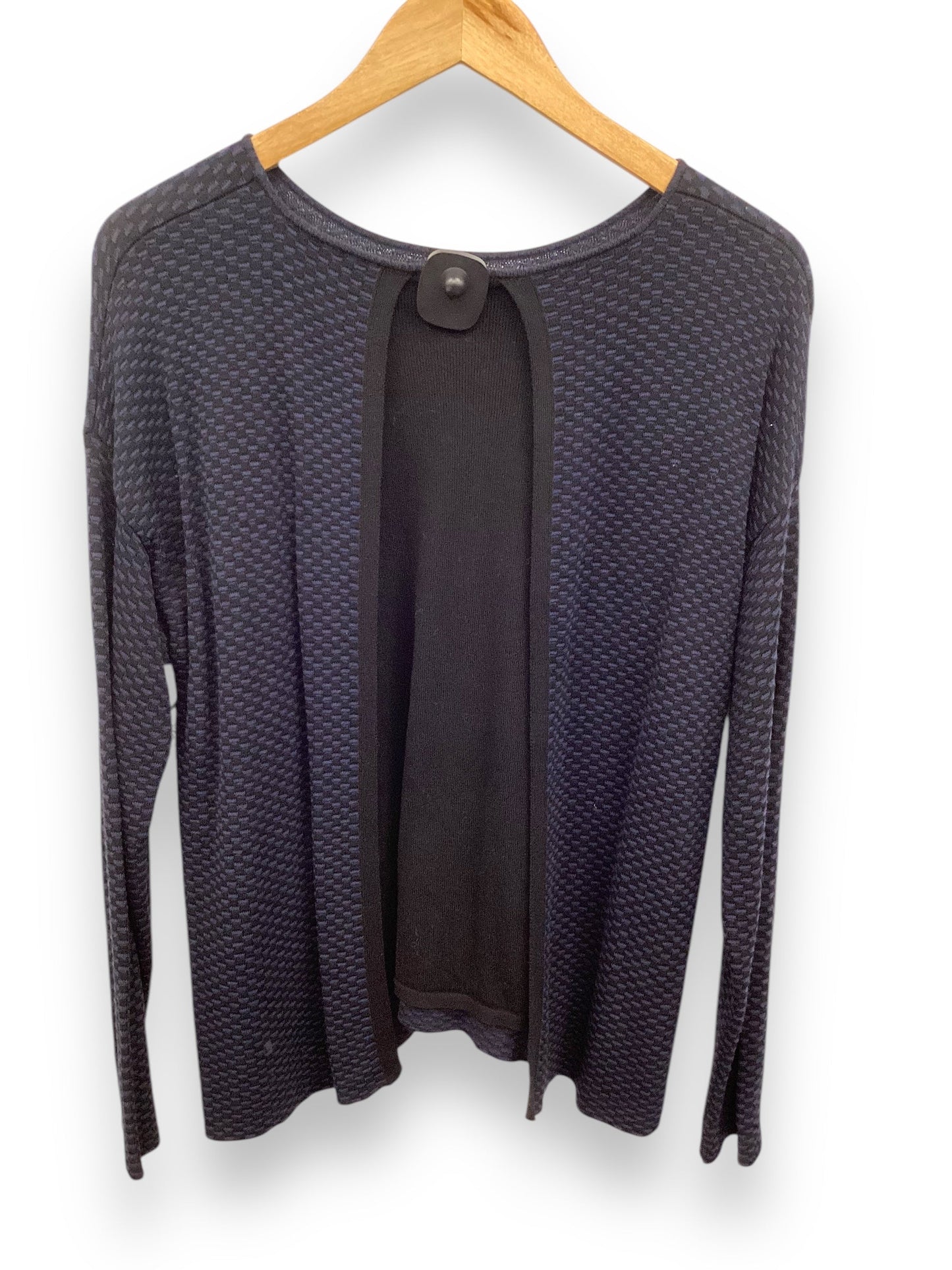 Sweater By Eileen Fisher In Black & Blue, Size: S