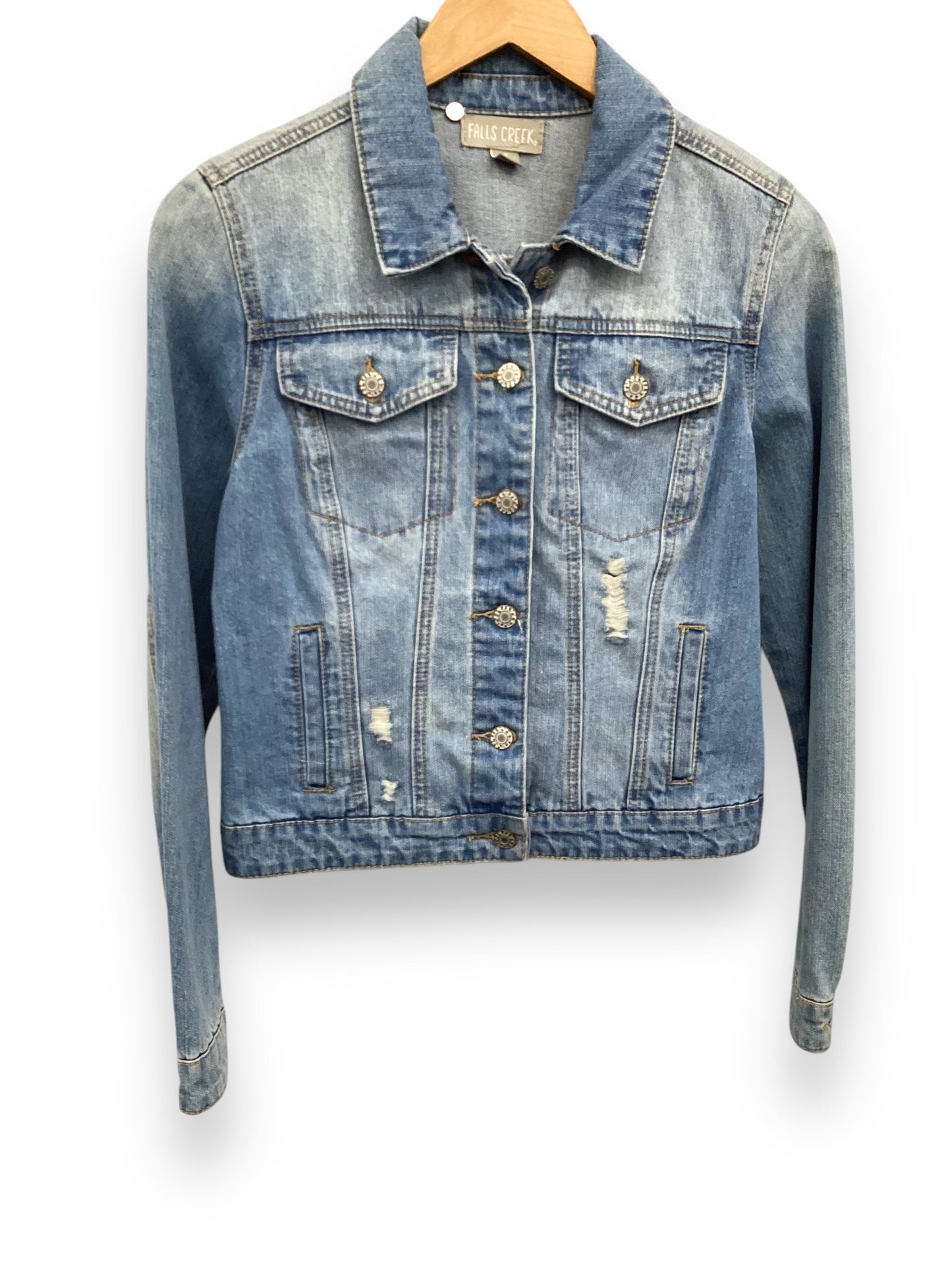 Jacket Denim By Falls Creek In Blue Denim, Size: S