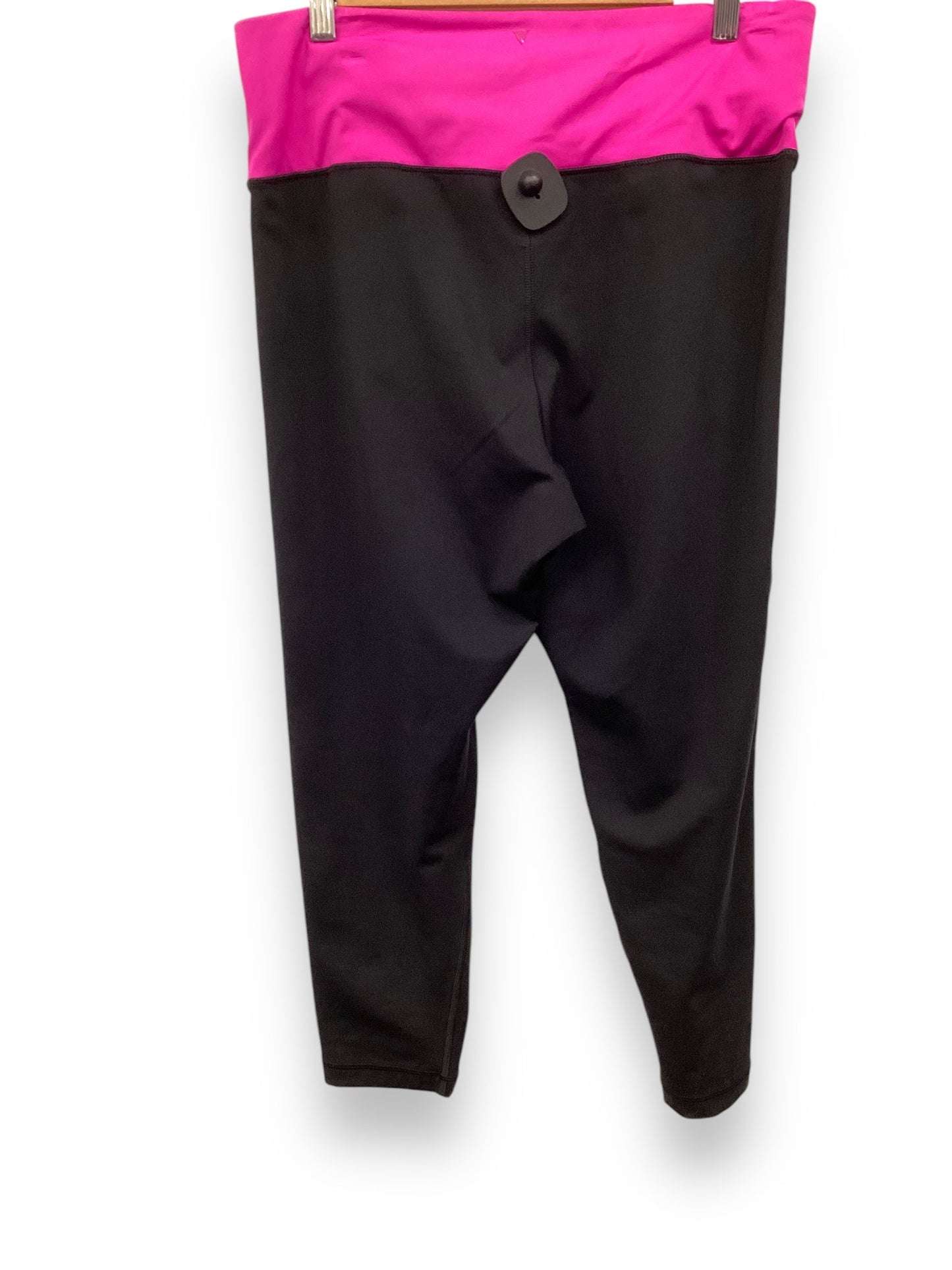 Athletic Leggings Capris By Victorias Secret In Black & Pink, Size: Xl