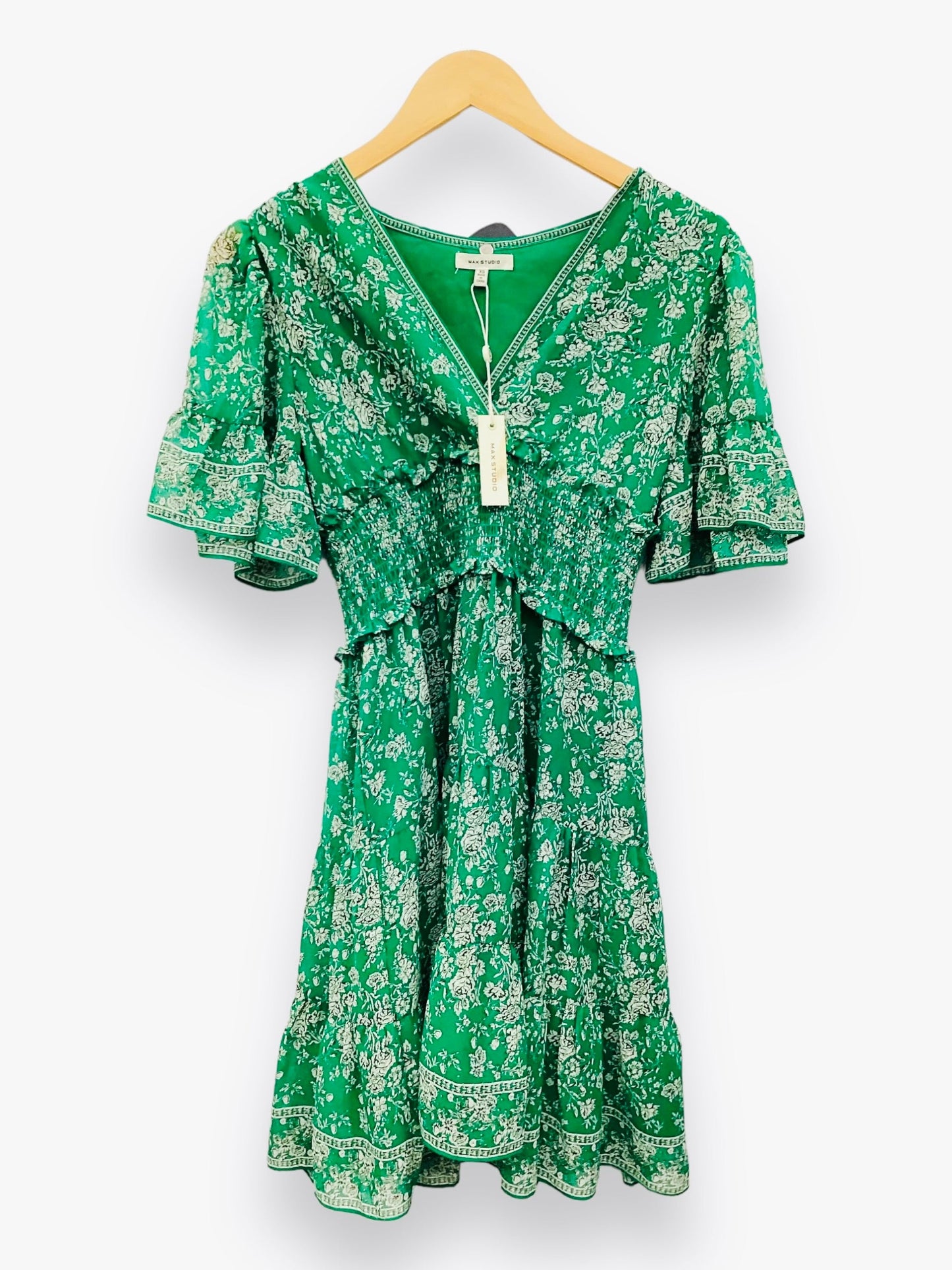 NWT Green Dress Casual Midi Max Studio, Size Xs