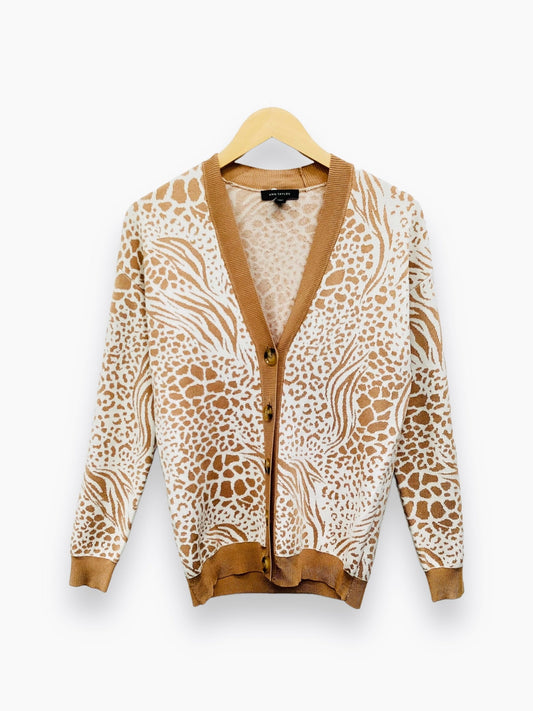 Tan & White Cardigan Ann Taylor, Size Xs