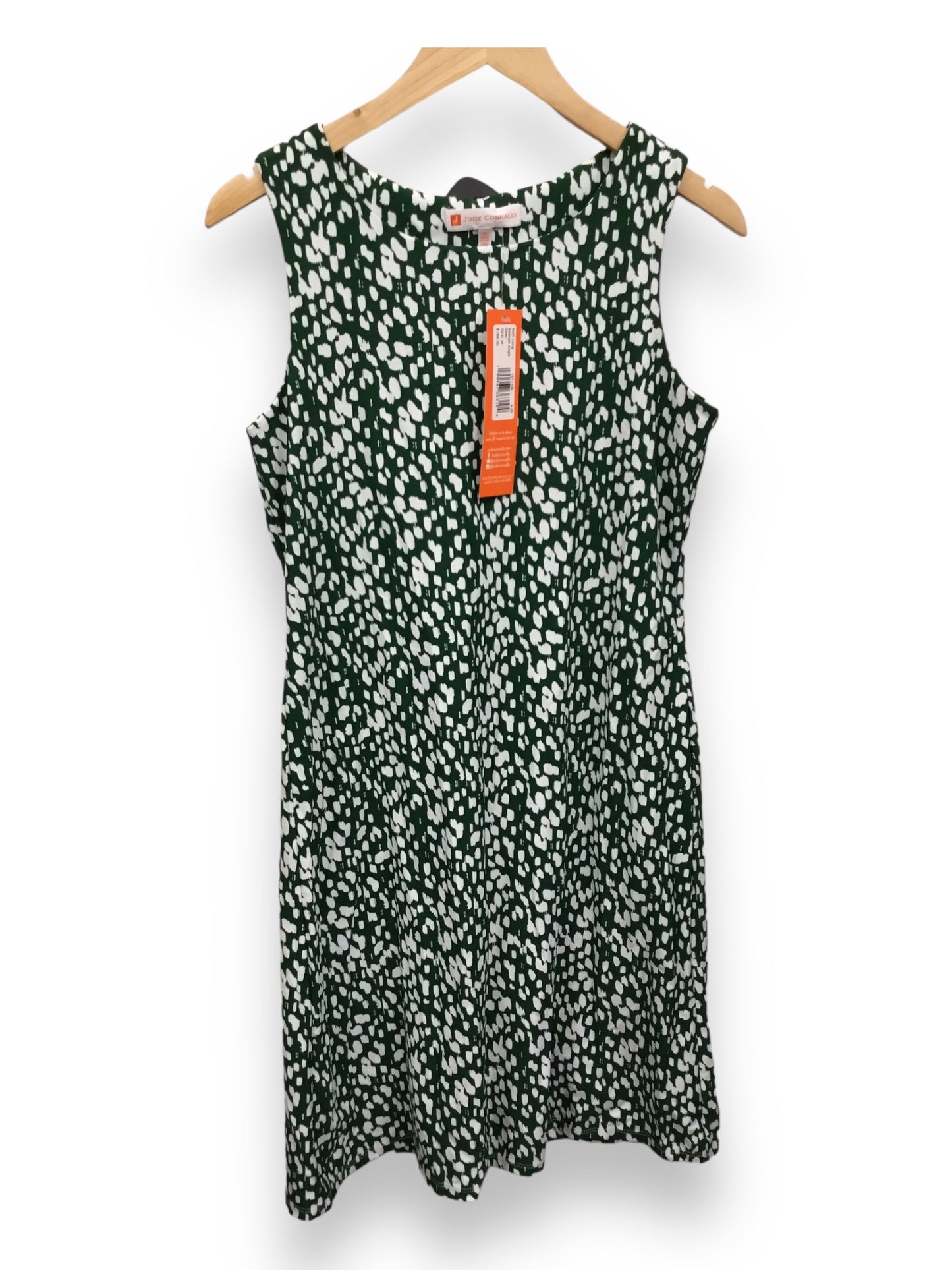 Green & White Dress Casual Midi Jude Connally, Size M