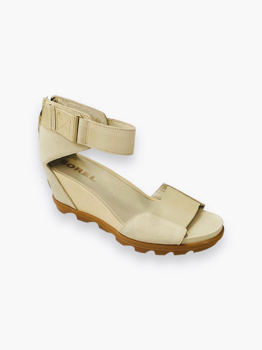 Tan Sandals Heels Wedge Sorel, Size 11