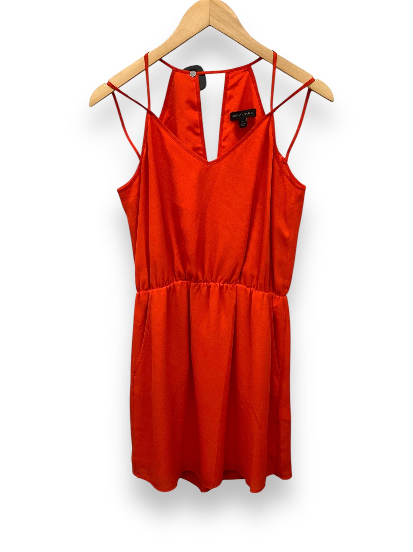 Dress Casual Midi By Banana Republic In Red, Size: Xs