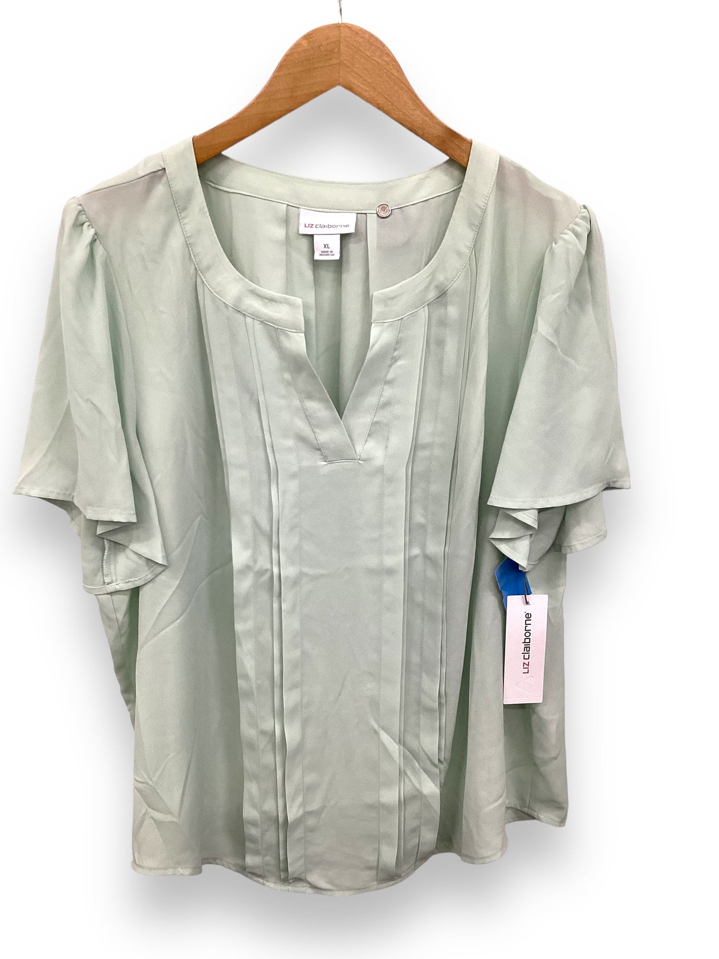 Top Short Sleeve By Liz Claiborne In Green, Size: Xl