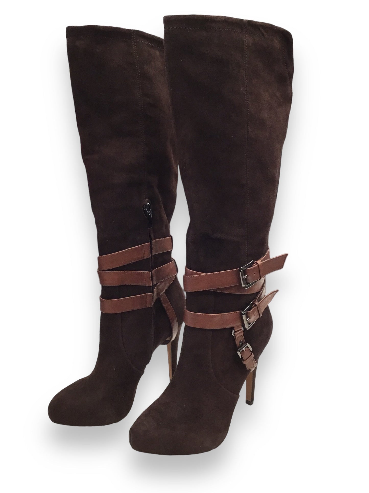 Boots Mid-calf Heels By Sam Edelman In Brown, Size: 7.5