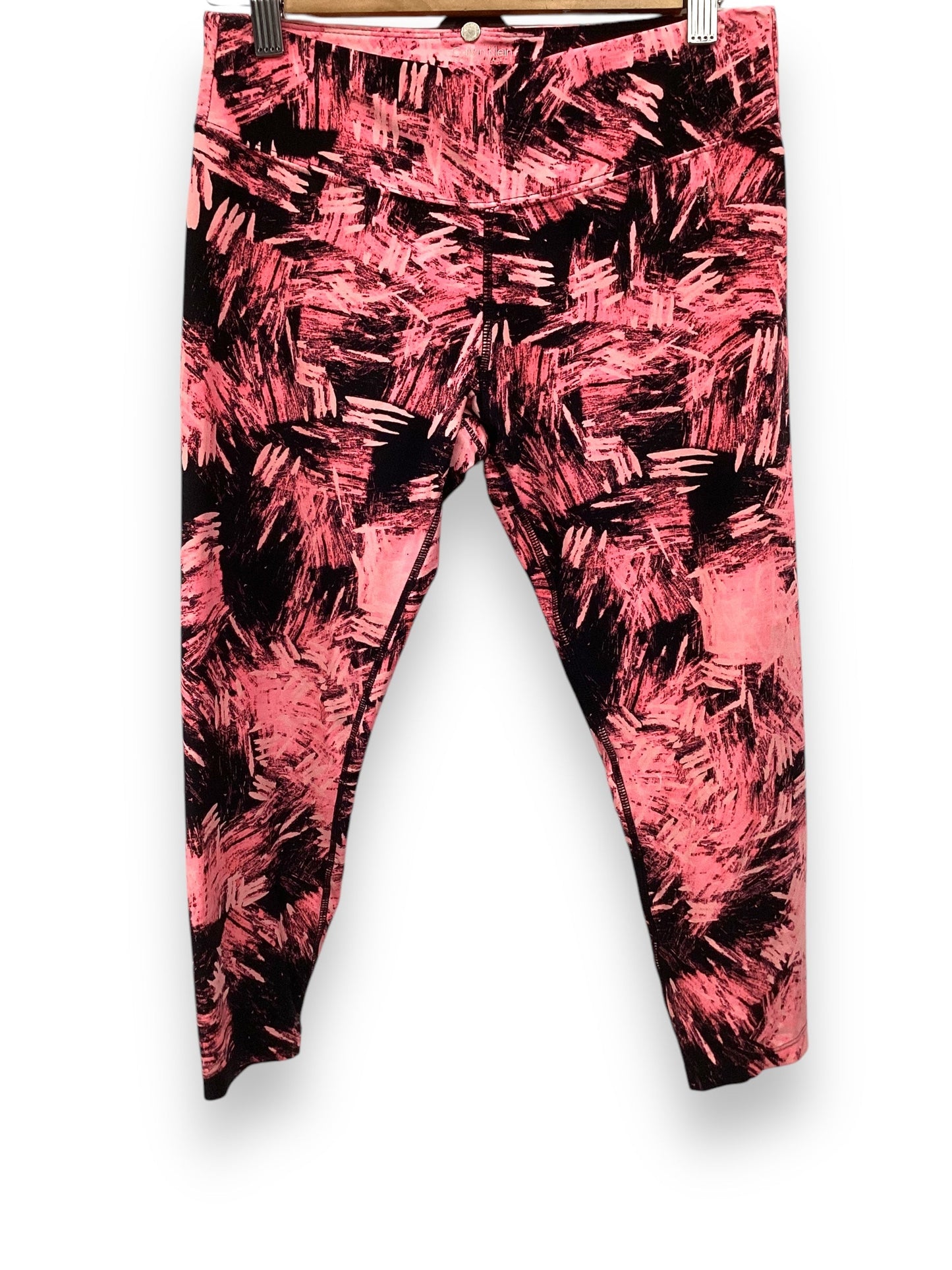 Athletic Leggings Capris By Calvin Klein In Black & Pink, Size: S