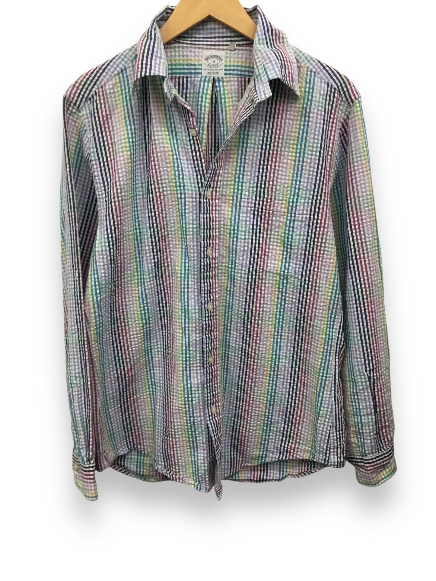 Top Long Sleeve By Brooks Brothers In Multi-colored, Size: M