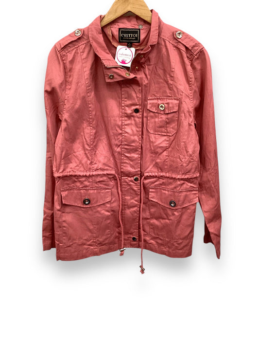 Jacket Utility By Clothes Mentor In Pink, Size: L