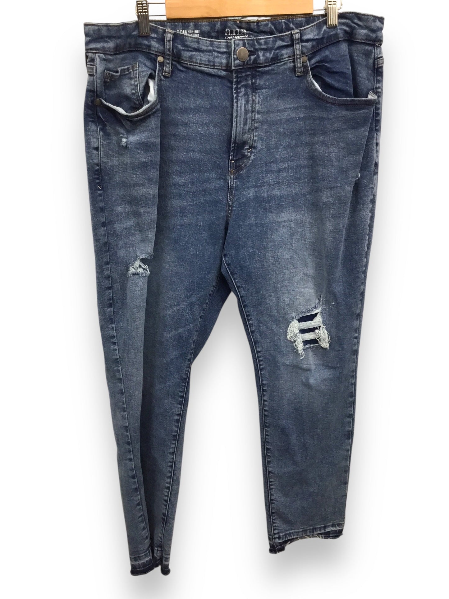 Jeans Straight By Ana In Blue Denim, Size: 20