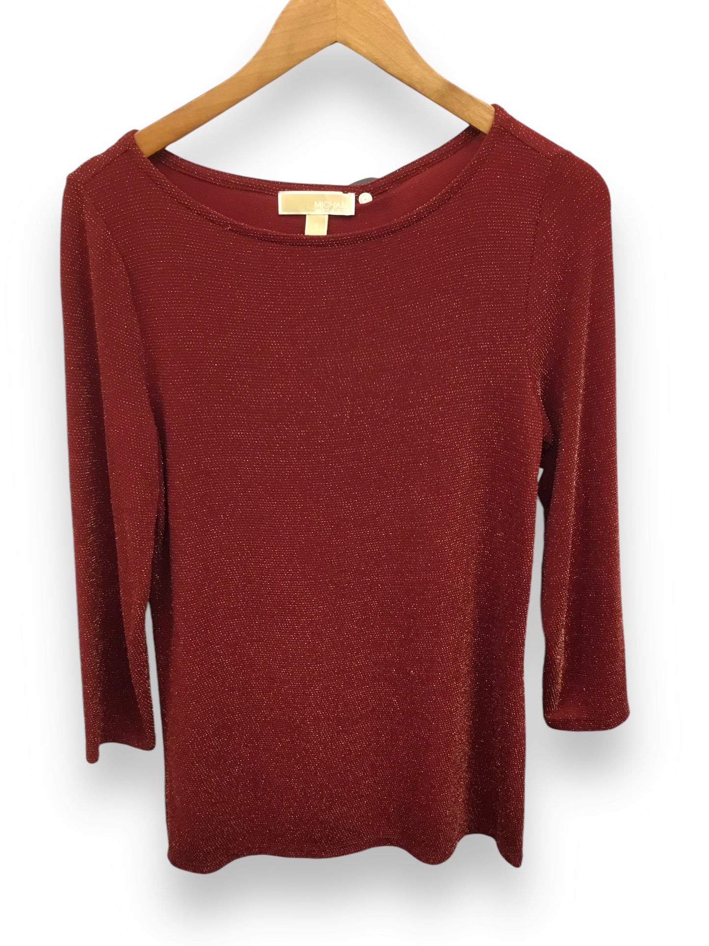 Top Long Sleeve Designer By Michael Kors In Red, Size: M