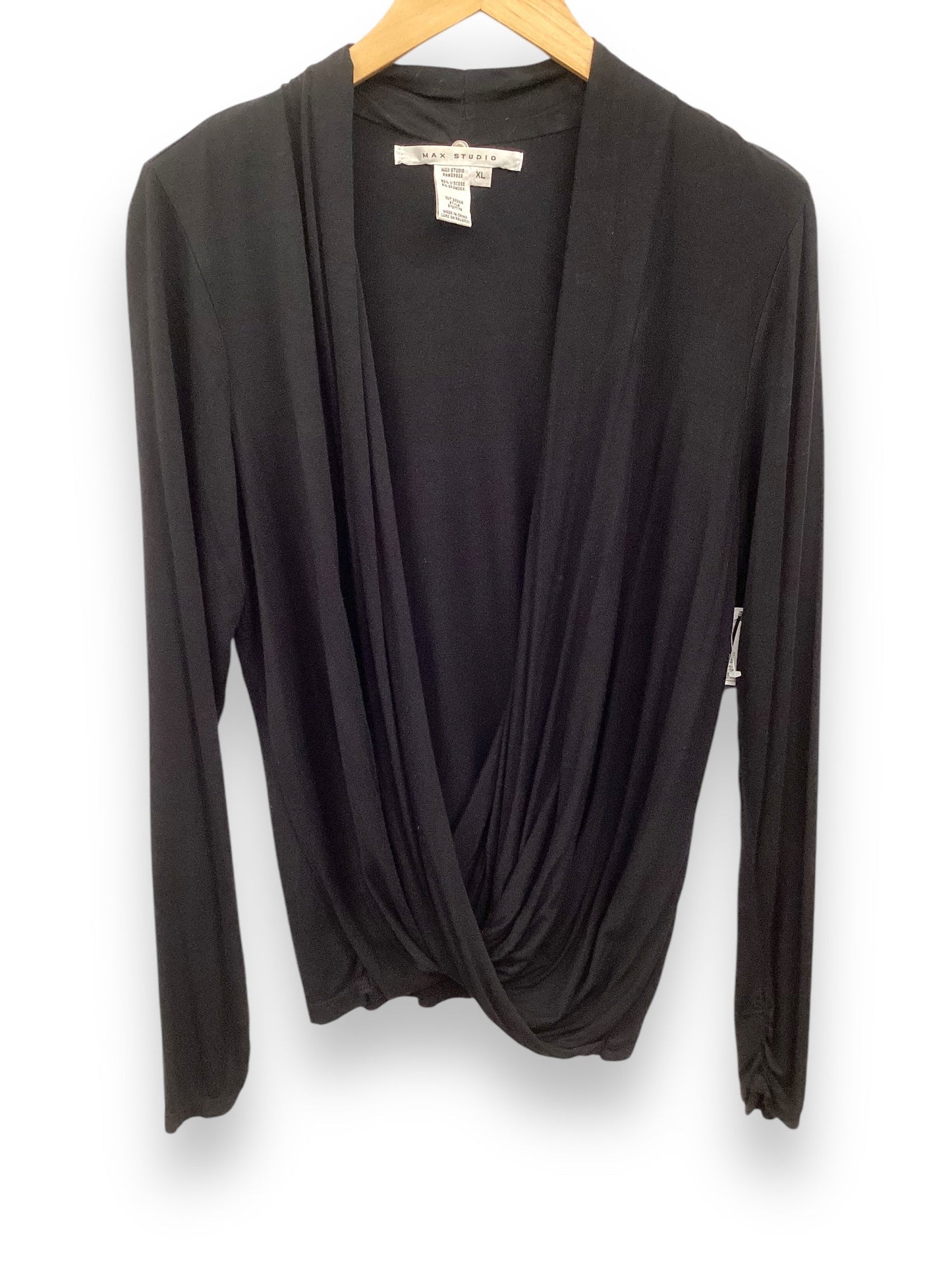 Top Long Sleeve Basic By Max Studio In Black, Size: Xl