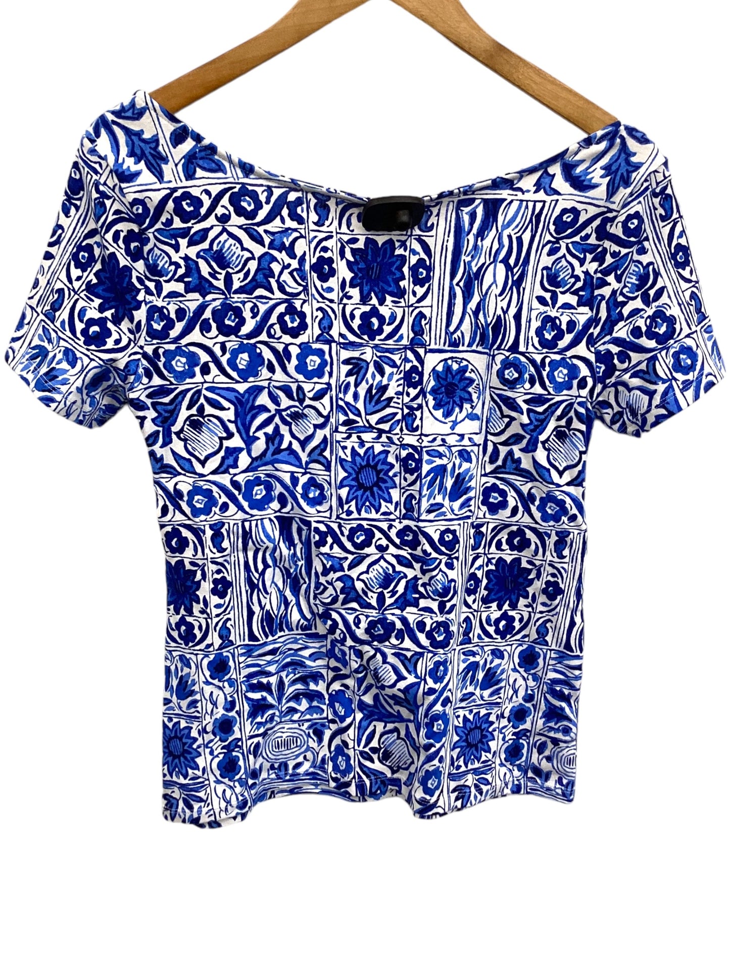 Top Short Sleeve By Ann Taylor In Blue, Size: Petite  M