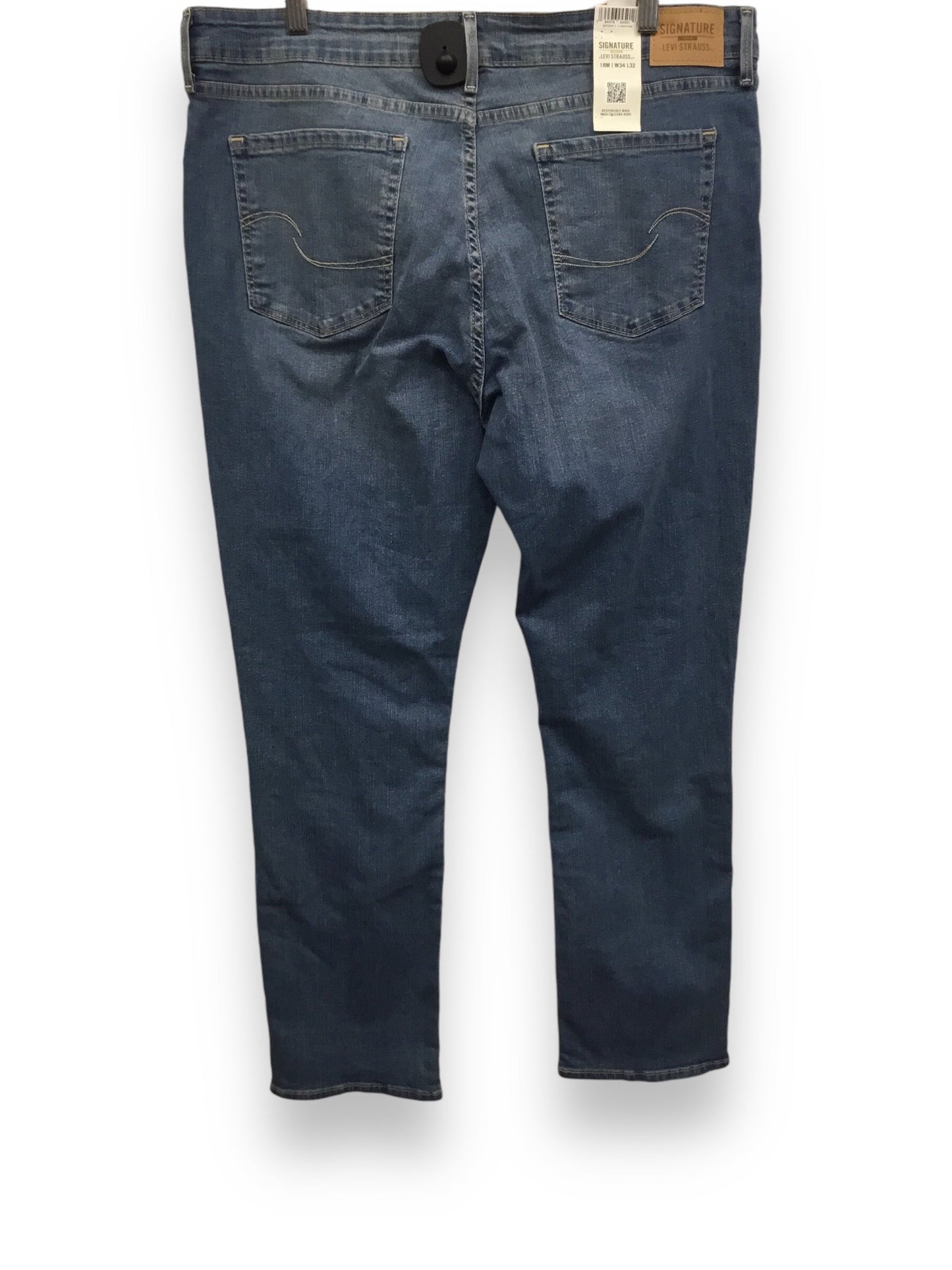 Jeans Straight By Levis In Blue Denim, Size: 18