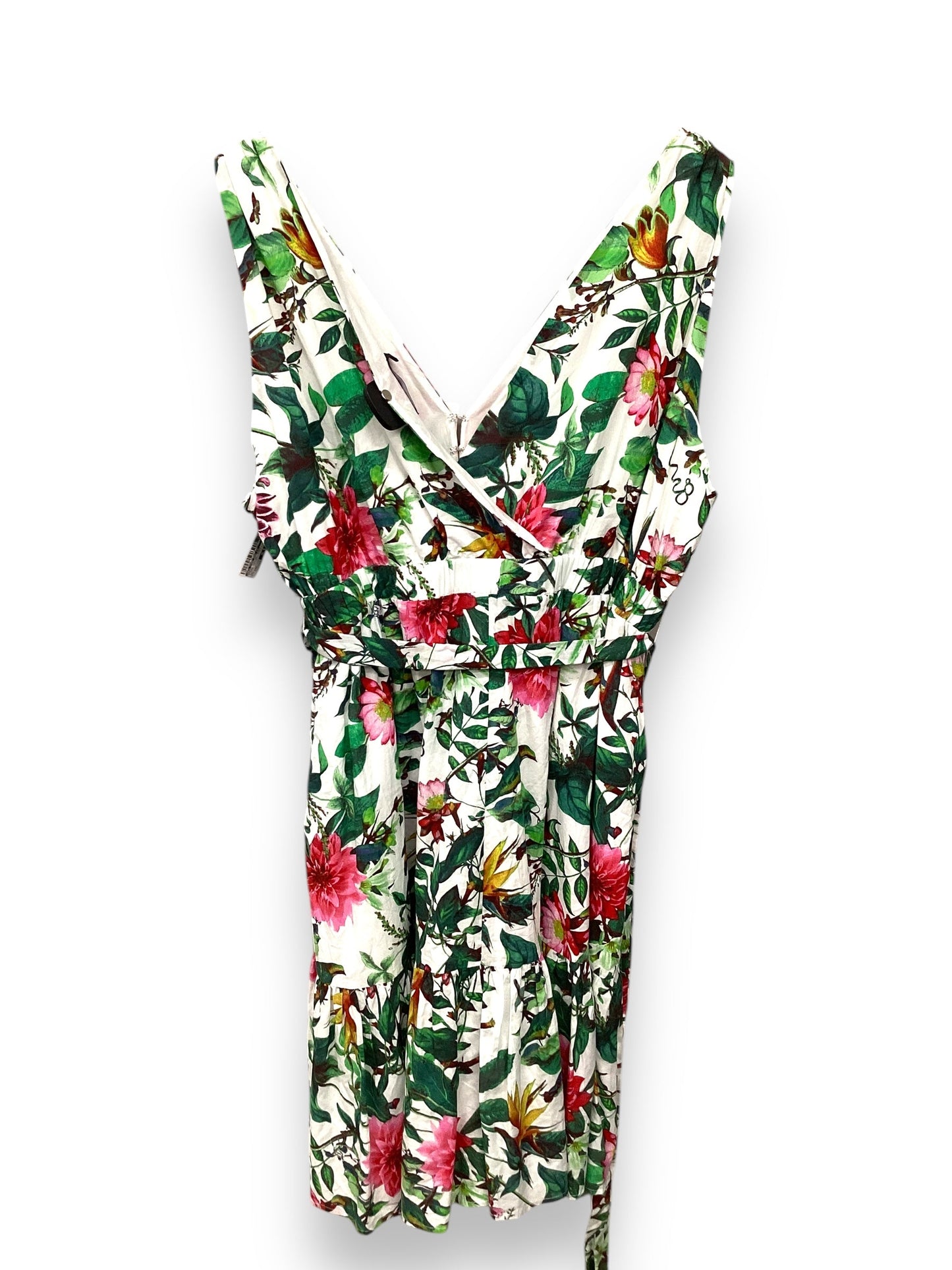 Dress Casual Midi By New York And Co In Floral Print, Size: Xxl