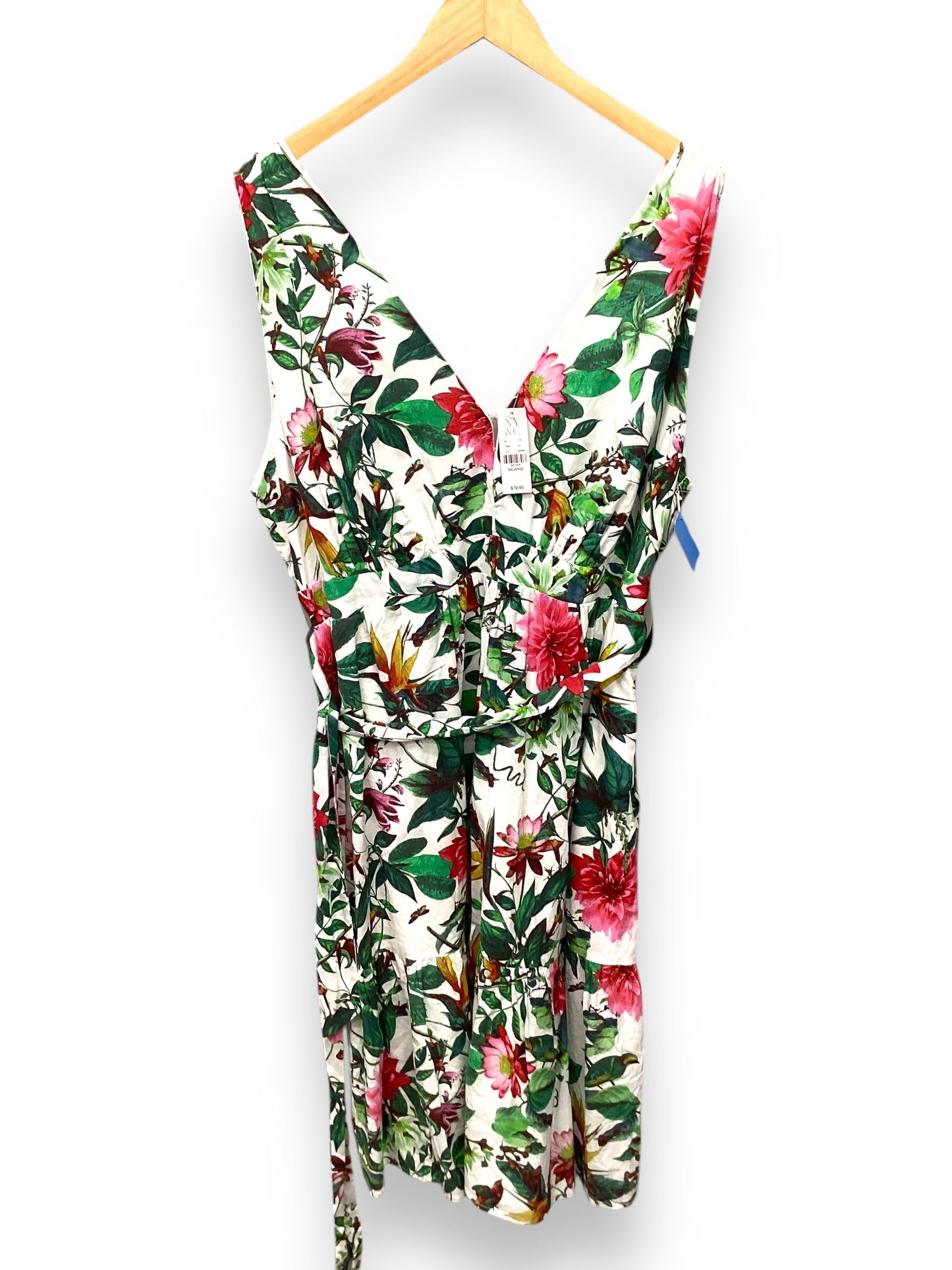 Dress Casual Midi By New York And Co In Floral Print, Size: Xxl