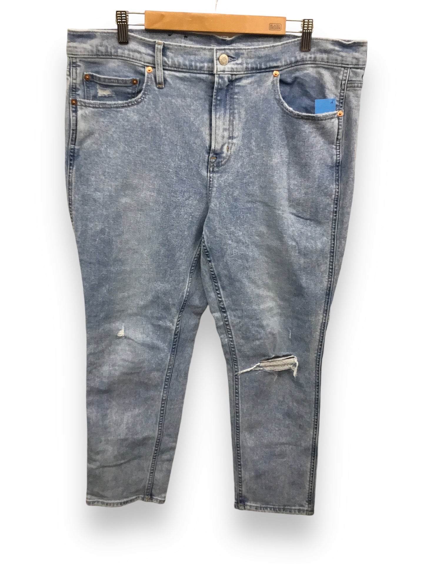 Jeans Straight By Gap In Blue Denim, Size: 18