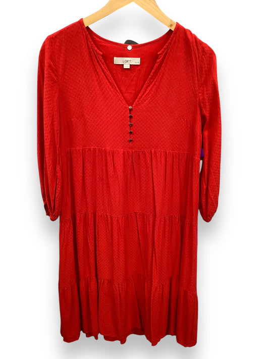 Dress Casual Midi By Loft In Red, Size: Petite   S