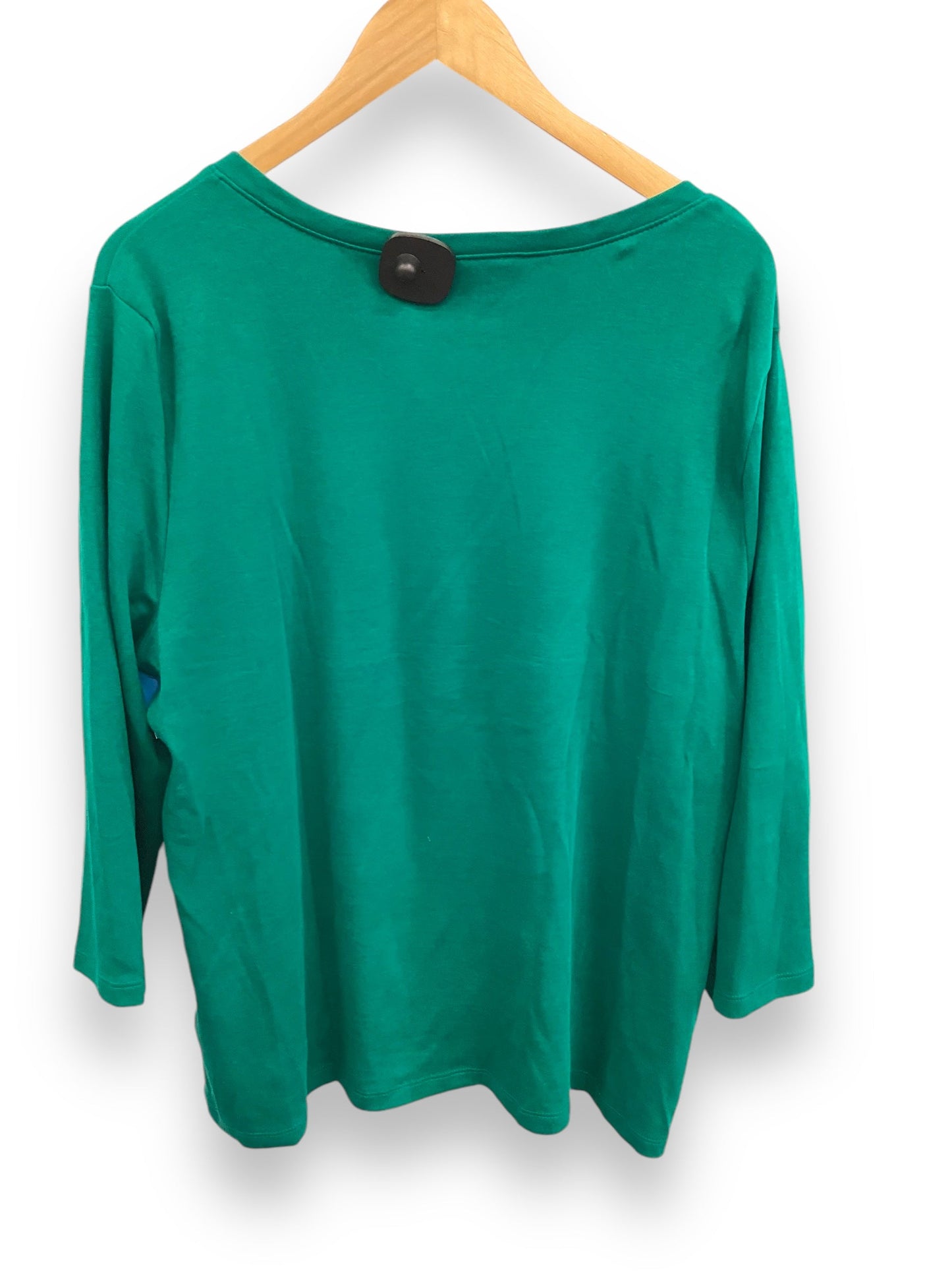 Top Long Sleeve By Karen Scott In Green, Size: Xxl