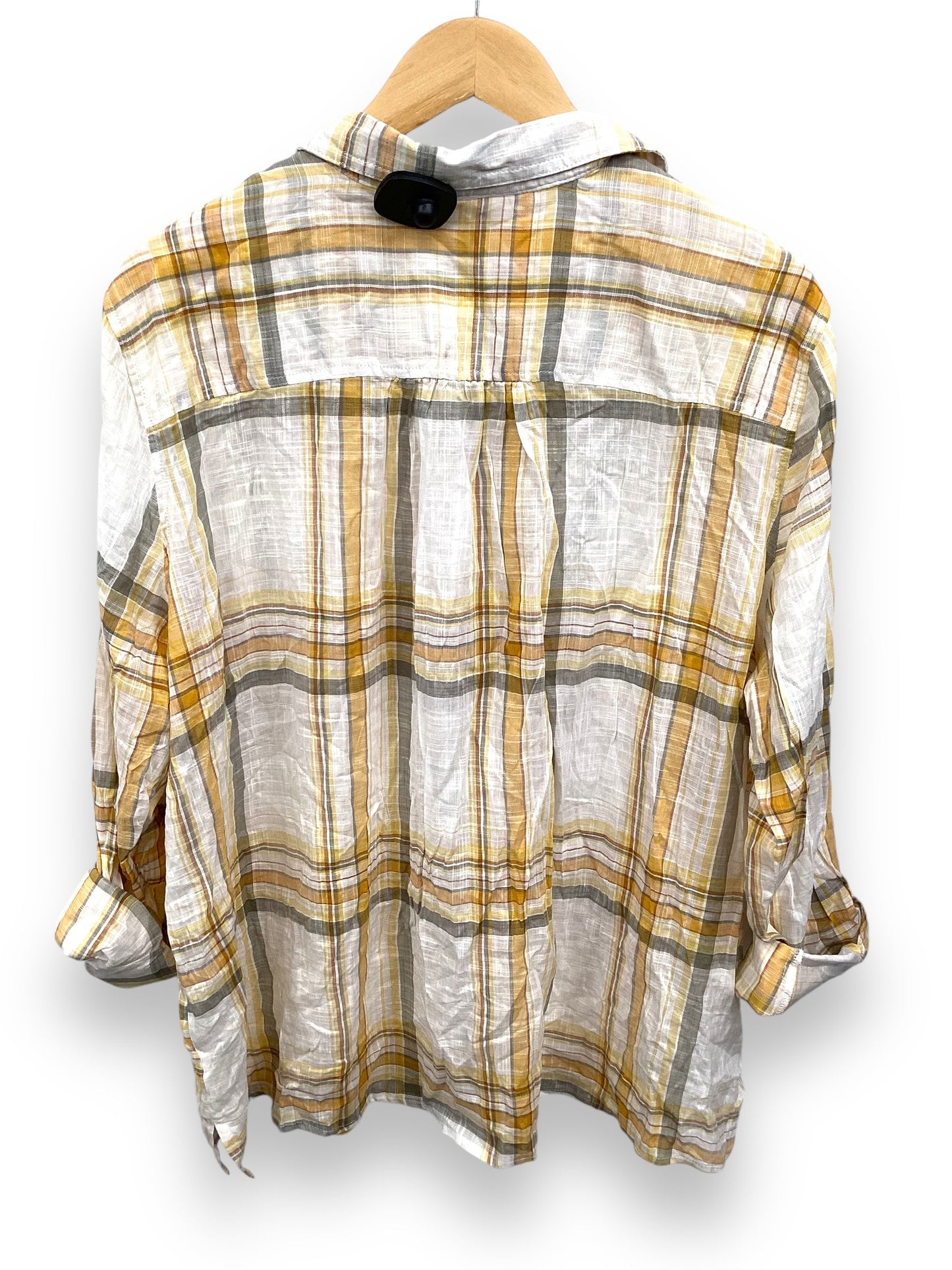 Top Long Sleeve By Maurices In Plaid Pattern, Size: 2x