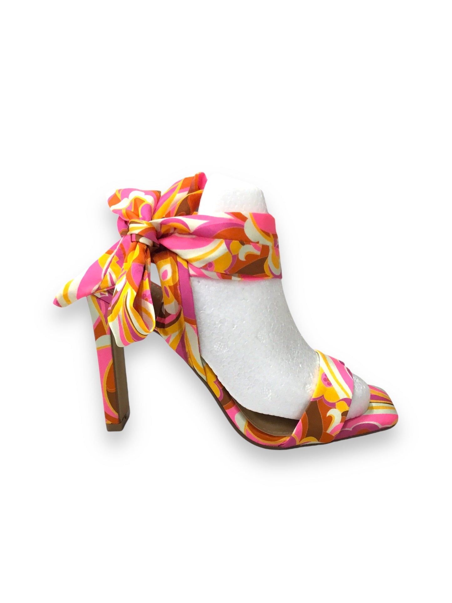 Shoes Heels Block By Express In Orange & Pink, Size: 7