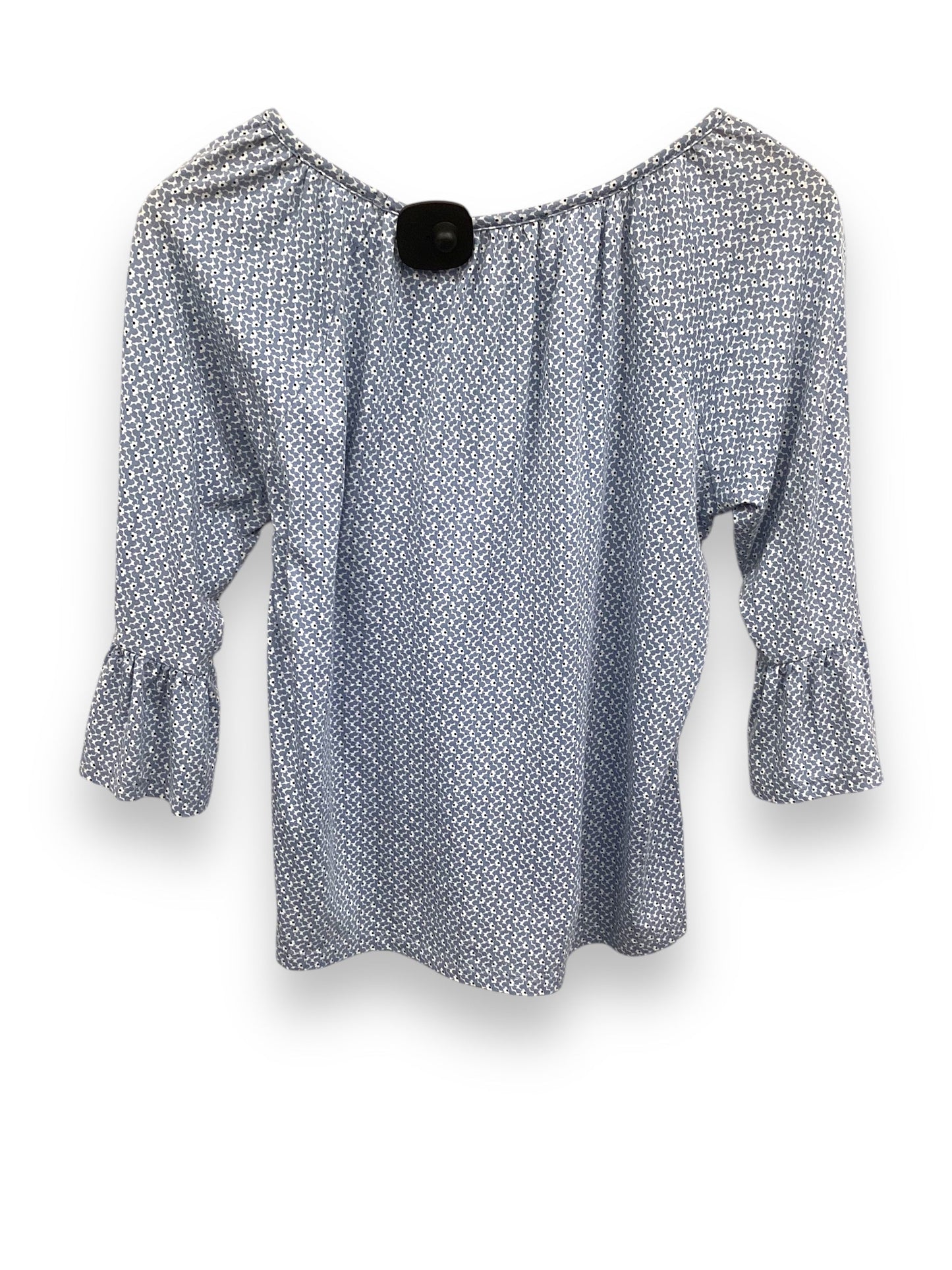 Top Long Sleeve Designer By Michael By Michael Kors In Blue & White, Size: M