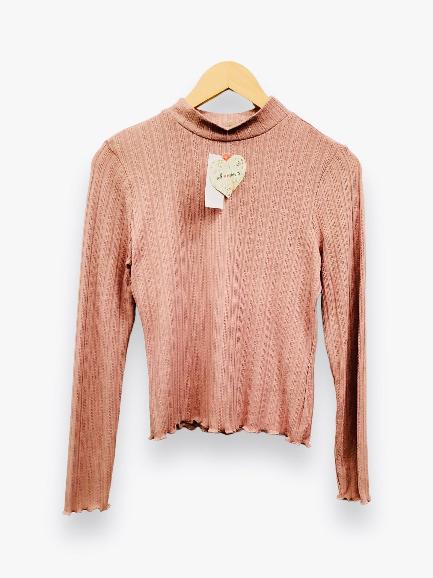 NWT Blush Top Long Sleeve Basic Self Esteem, Size M