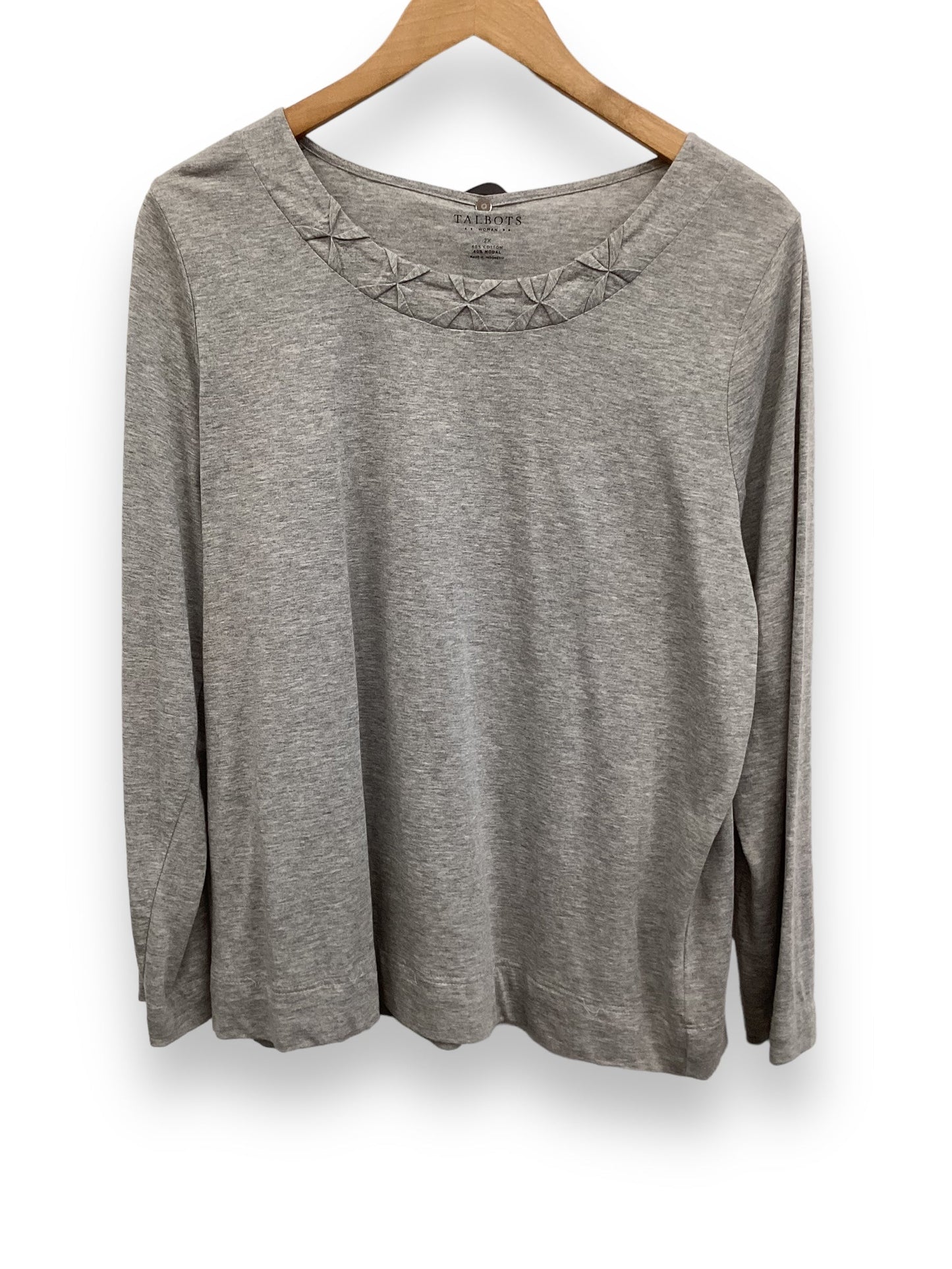 Top Long Sleeve By Talbots In Grey, Size: 2x