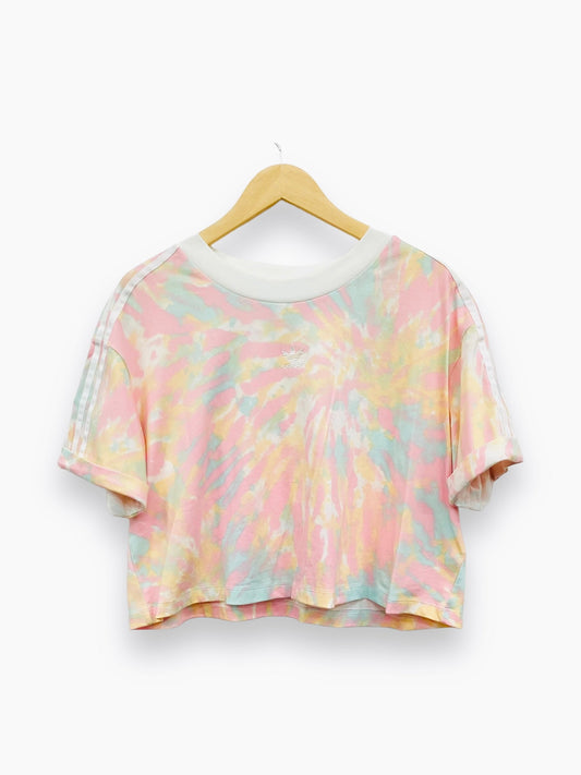 Rainbow Print Top Short Sleeve Adidas, Size 2x