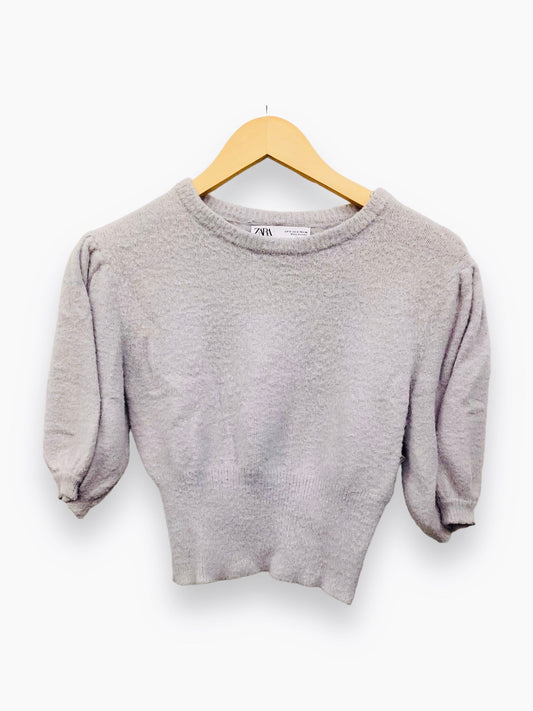 Purple Sweater Short Sleeve Zara, Size S