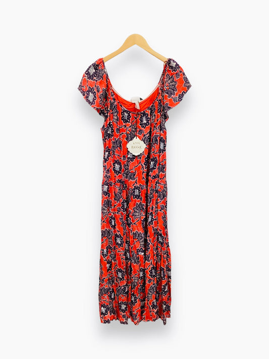 NWT Blue & Red & White Dress Casual Maxi Knox Rose, Size Xl