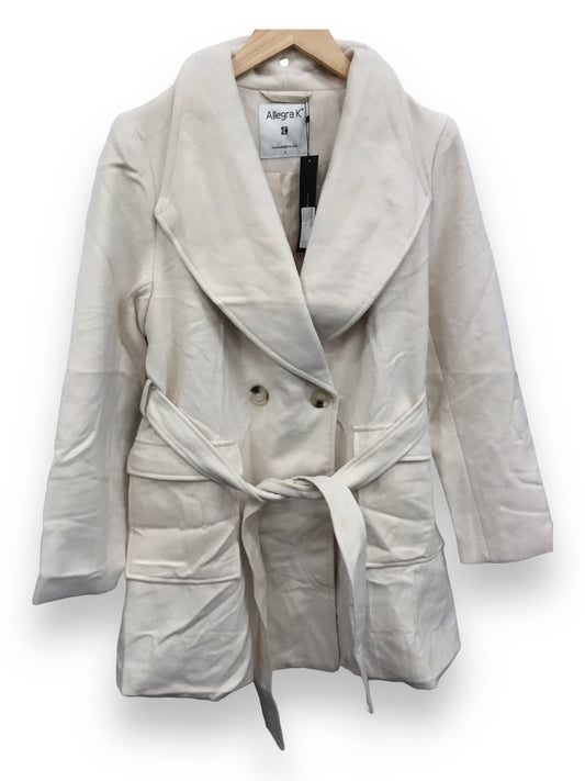 Cream Coat Peacoat Allegra K, Size L