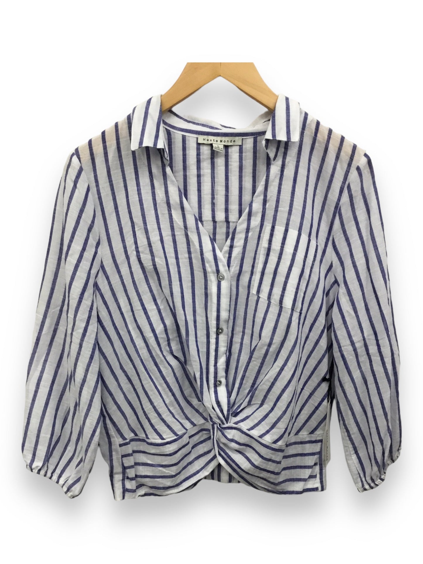 Striped Pattern Top Long Sleeve Haute Monde, Size L