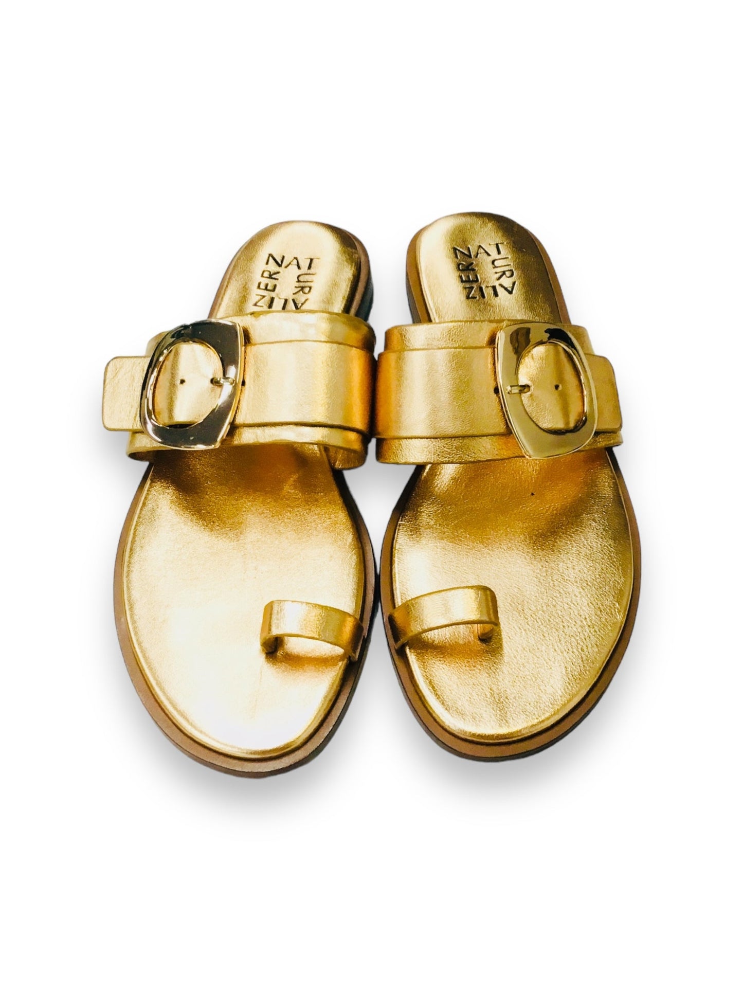 Gold Sandals Flip Flops Naturalizer, Size 7.5