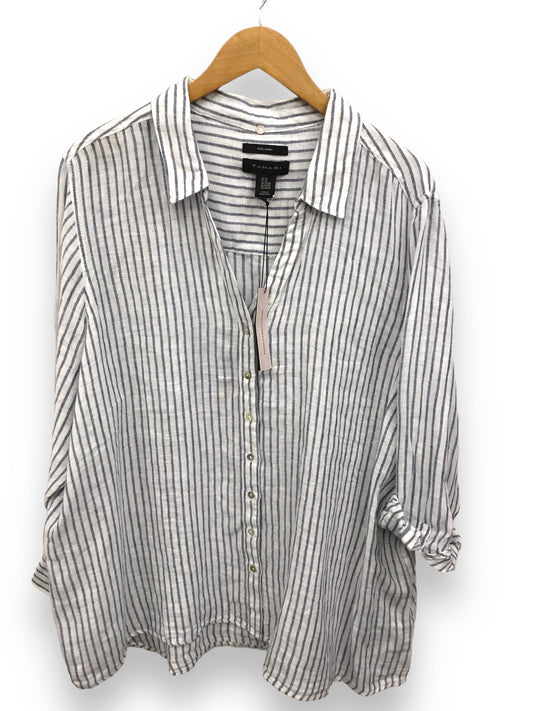 Top Long Sleeve By Tahari By Arthur Levine In Striped Pattern, Size: 3x