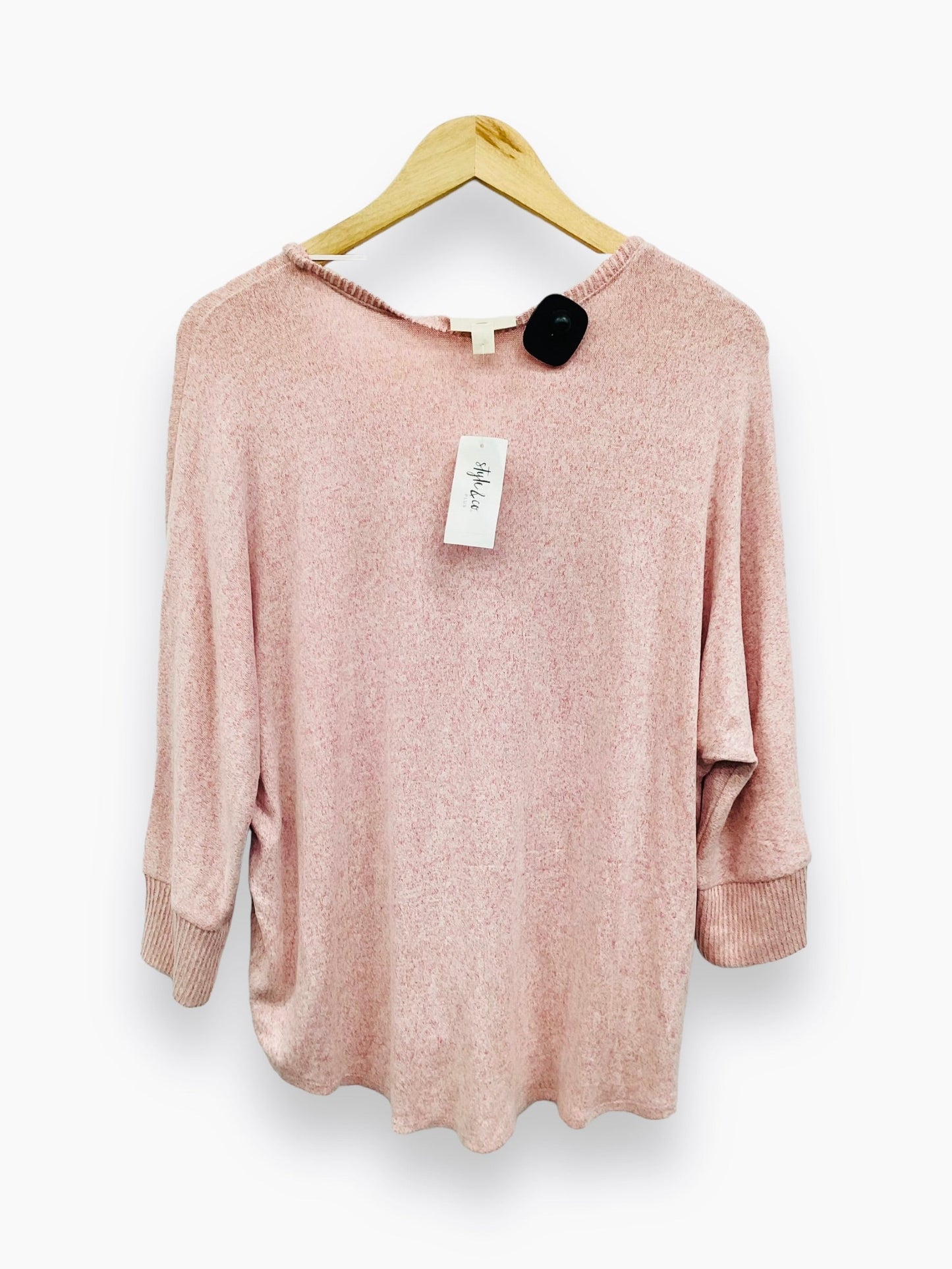 Top Long Sleeve By Style And Company In Pink, Size: Xl