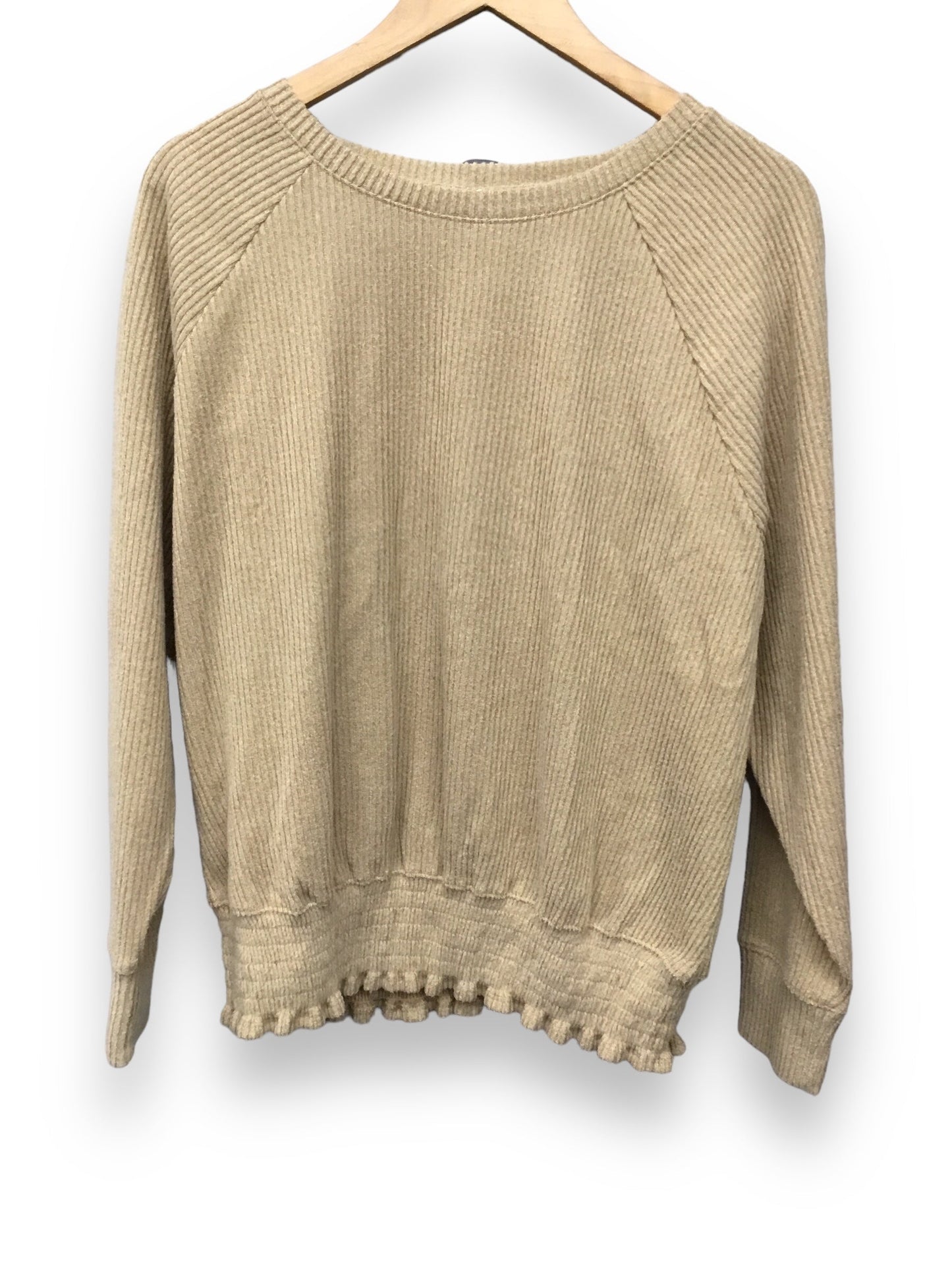 Top Long Sleeve By Nine West In Tan, Size: Xl