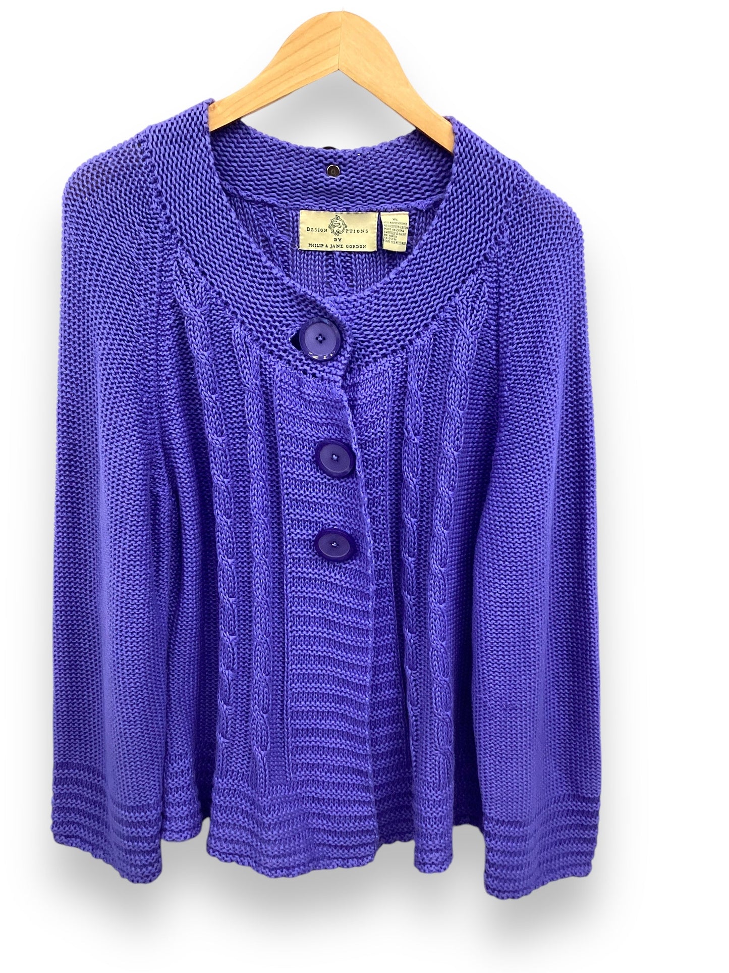 Sweater Cardigan By Clothes Mentor In Purple, Size: Xl