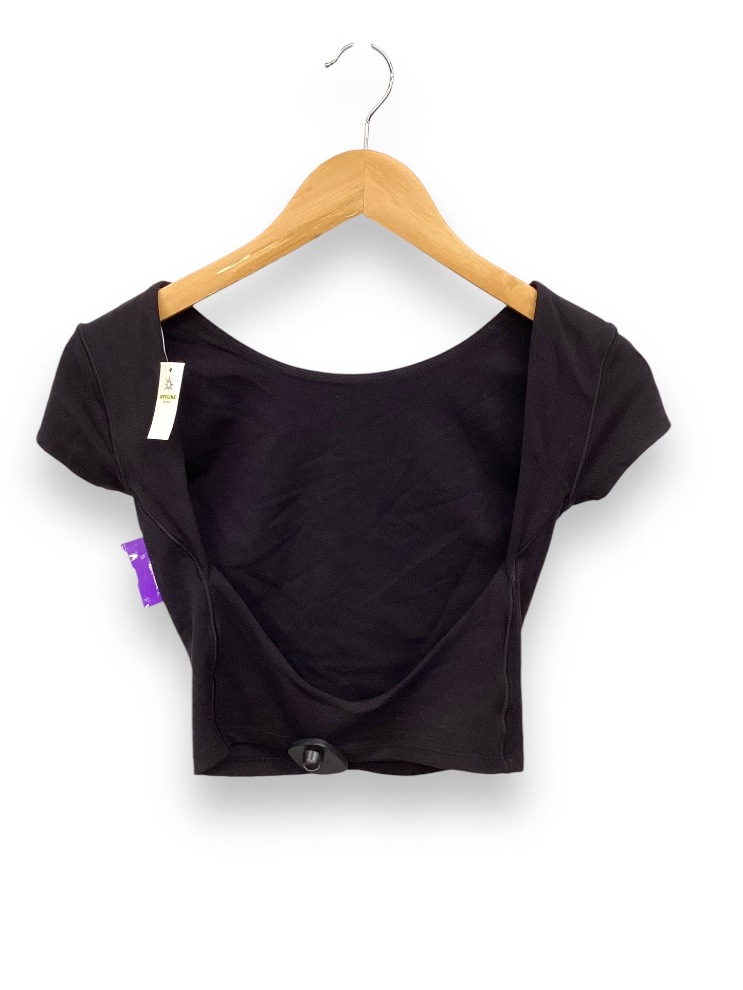 Athletic Top Short Sleeve By Aerie In Black, Size: S