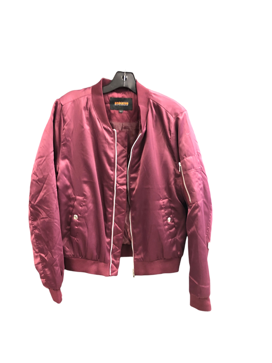 Jacket Moto By Ambiance Apparel In Maroon, Size: L