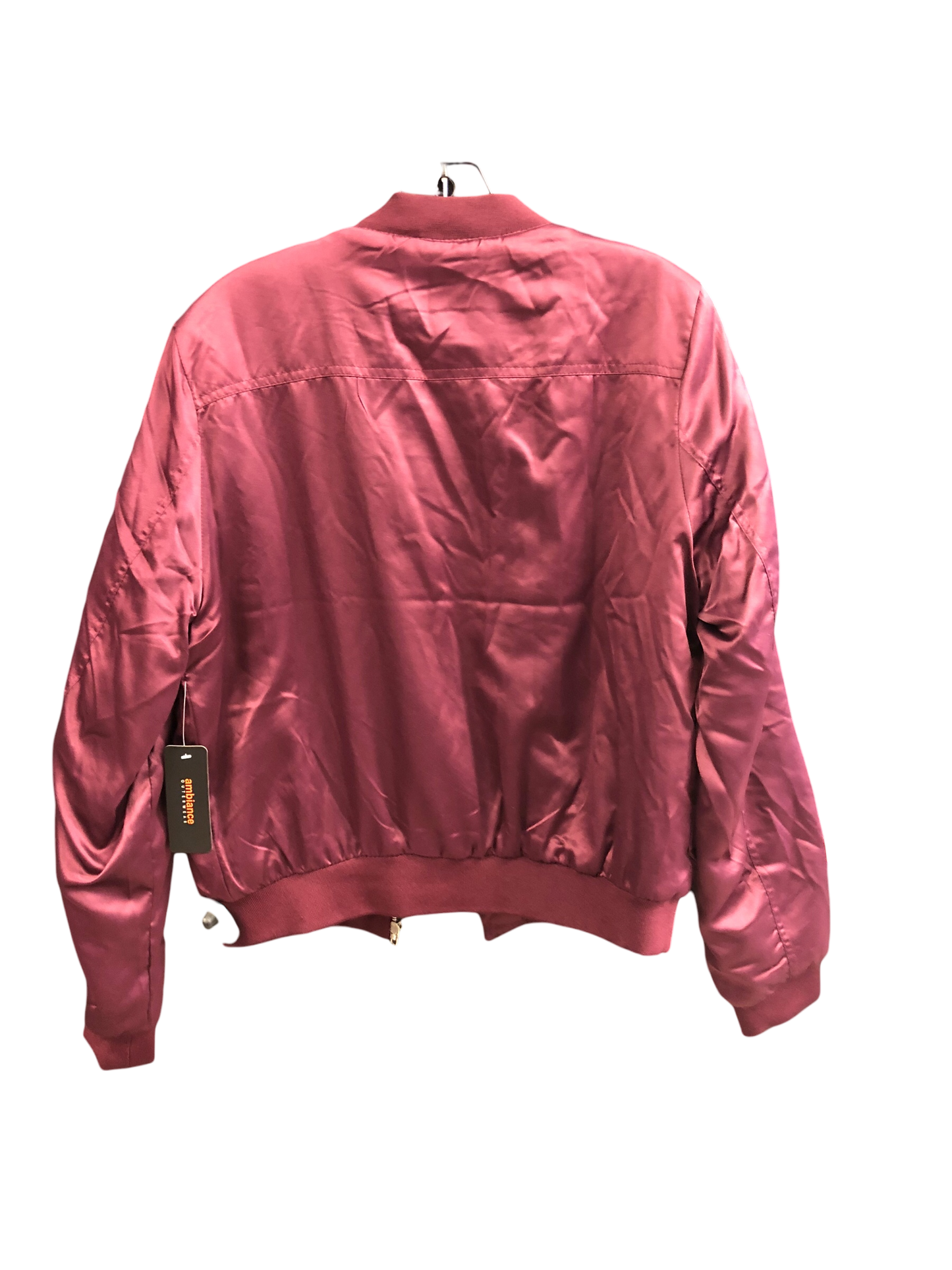 Jacket Moto By Ambiance Apparel In Maroon, Size: L