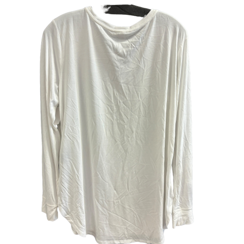 White Athletic Top Long Sleeve Crewneck Zyia, Size Xxl