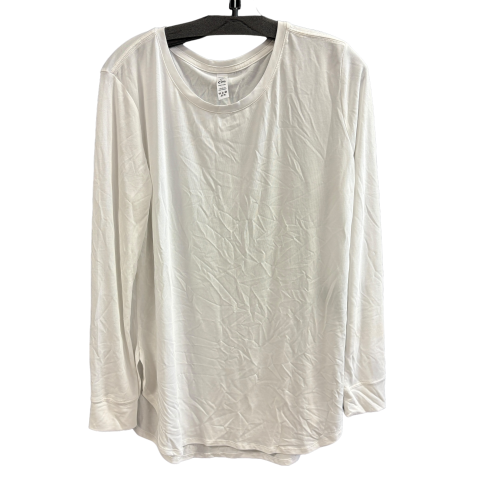 White Athletic Top Long Sleeve Crewneck Zyia, Size Xxl