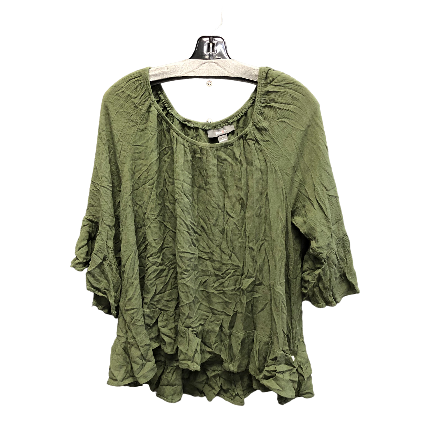 Green Top 3/4 Sleeve Style And Company, Size L