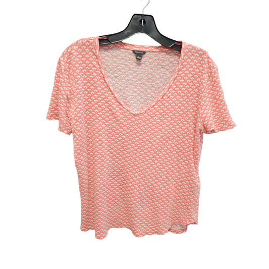 Pink & White Top Short Sleeve Ann Taylor, Size L