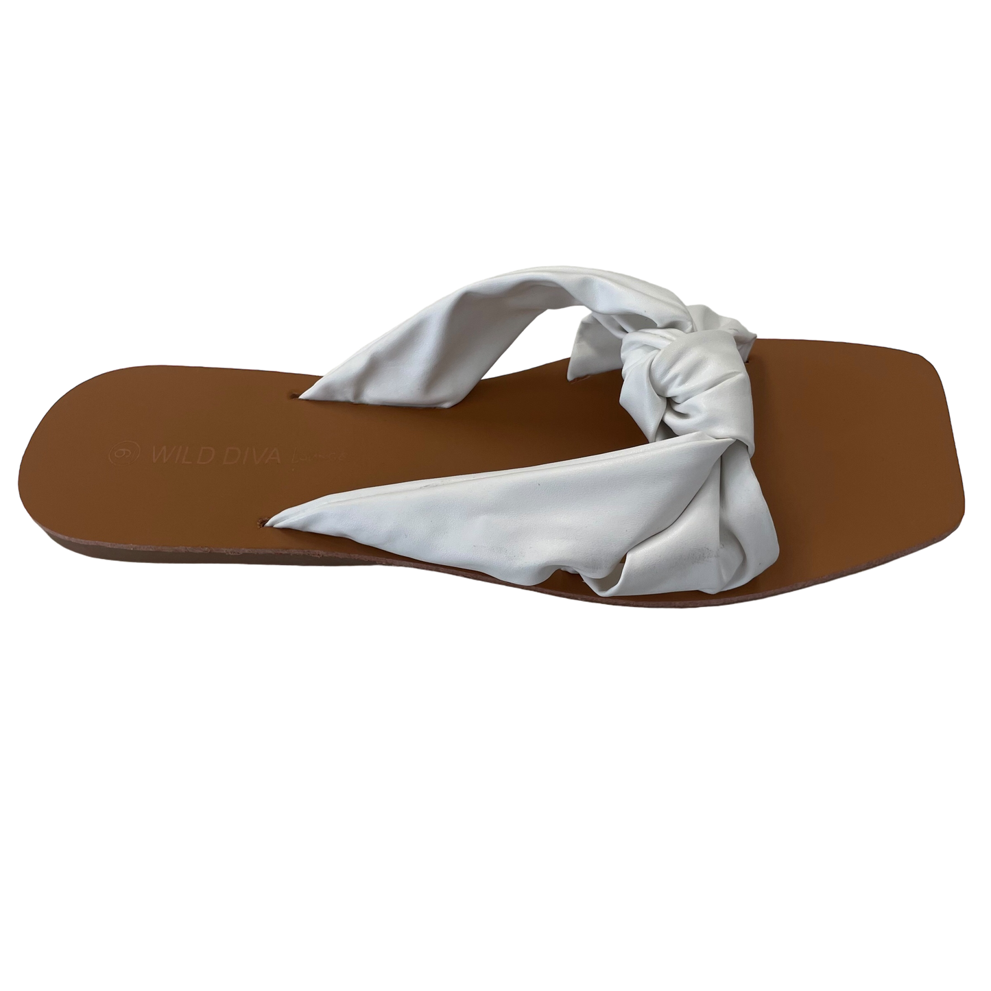 White Sandals Flats Wild Diva, Size 9