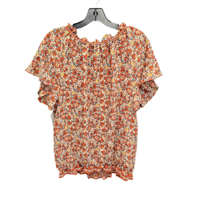 Floral Print Top Short Sleeve Max Studio, Size Xl