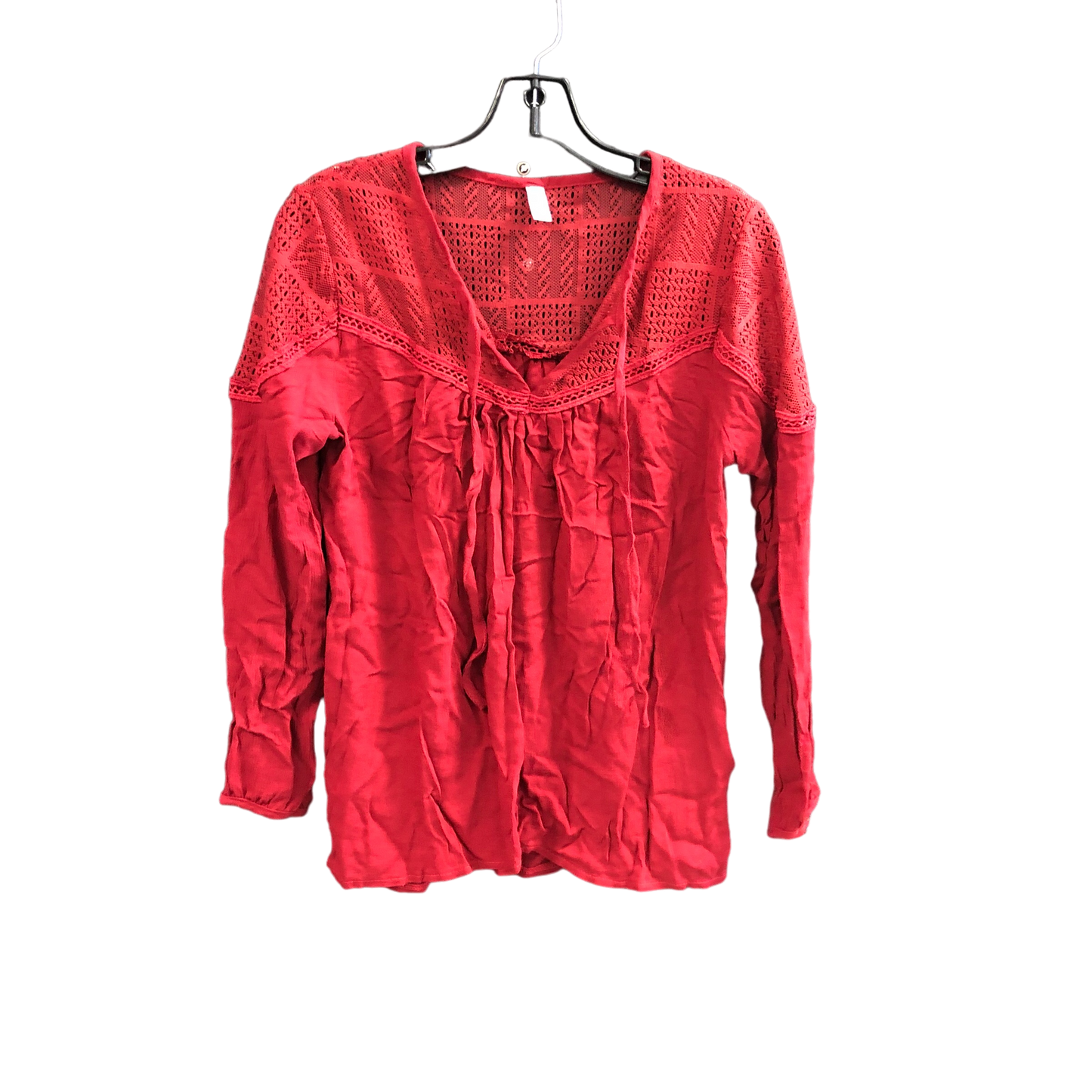 Red Top Long Sleeve Clothes Mentor, Size M